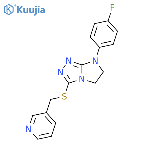 3-({7-(4-fluorophenyl)-5H,6H,7H-imidazo2,1-c1,2,4triazol-3-ylsulfanyl}methyl)pyridine structure