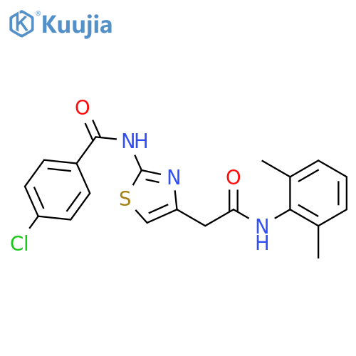 4-chloro-N-(4-{(2,6-dimethylphenyl)carbamoylmethyl}-1,3-thiazol-2-yl)benzamide structure
