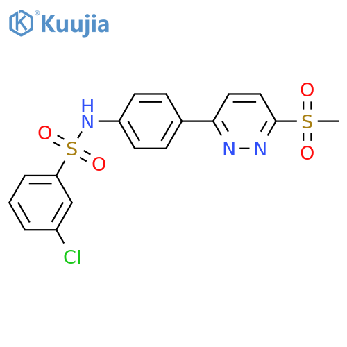 3-chloro-N-4-(6-methanesulfonylpyridazin-3-yl)phenylbenzene-1-sulfonamide structure