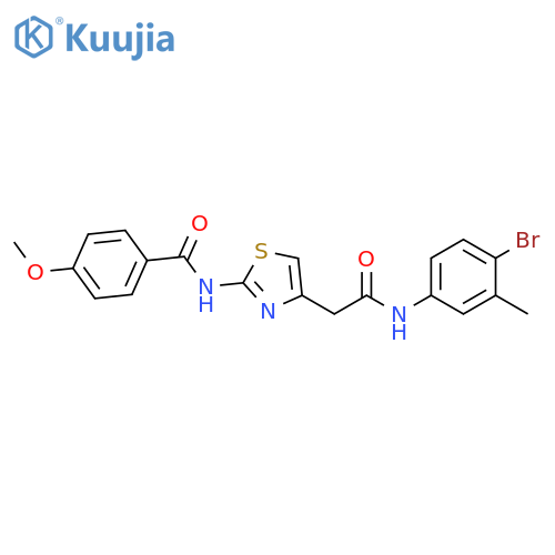 N-(4-{(4-bromo-3-methylphenyl)carbamoylmethyl}-1,3-thiazol-2-yl)-4-methoxybenzamide structure
