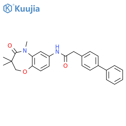 2-{1,1'-biphenyl-4-yl}-N-(3,3,5-trimethyl-4-oxo-2,3,4,5-tetrahydro-1,5-benzoxazepin-7-yl)acetamide structure