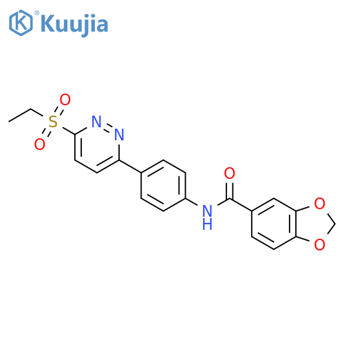 N-{4-6-(ethanesulfonyl)pyridazin-3-ylphenyl}-2H-1,3-benzodioxole-5-carboxamide structure
