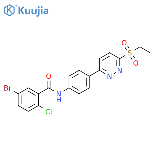 5-bromo-2-chloro-N-{4-6-(ethanesulfonyl)pyridazin-3-ylphenyl}benzamide structure