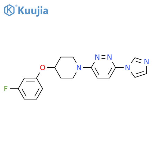 Pyridazine, 3-[4-(3-fluorophenoxy)-1-piperidinyl]-6-(1H-imidazol-1-yl)- structure