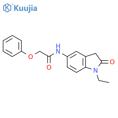 N-(1-ethyl-2-oxo-2,3-dihydro-1H-indol-5-yl)-2-phenoxyacetamide structure