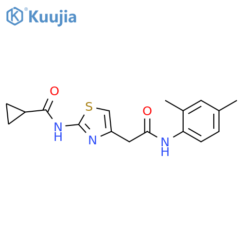 N-(4-{(2,4-dimethylphenyl)carbamoylmethyl}-1,3-thiazol-2-yl)cyclopropanecarboxamide structure