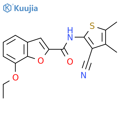 N-(3-cyano-4,5-dimethylthiophen-2-yl)-7-ethoxy-1-benzofuran-2-carboxamide structure