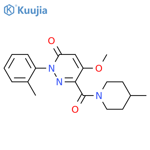 5-methoxy-2-(2-methylphenyl)-6-(4-methylpiperidine-1-carbonyl)-2,3-dihydropyridazin-3-one structure