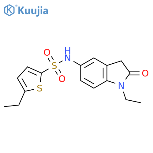 5-ethyl-N-(1-ethyl-2-oxo-2,3-dihydro-1H-indol-5-yl)thiophene-2-sulfonamide structure