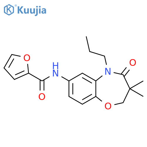 N-(3,3-dimethyl-4-oxo-5-propyl-2,3,4,5-tetrahydro-1,5-benzoxazepin-7-yl)furan-2-carboxamide structure
