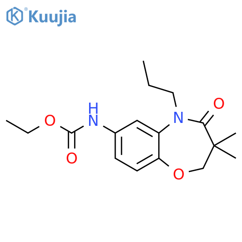 ethyl N-(3,3-dimethyl-4-oxo-5-propyl-2,3,4,5-tetrahydro-1,5-benzoxazepin-7-yl)carbamate structure
