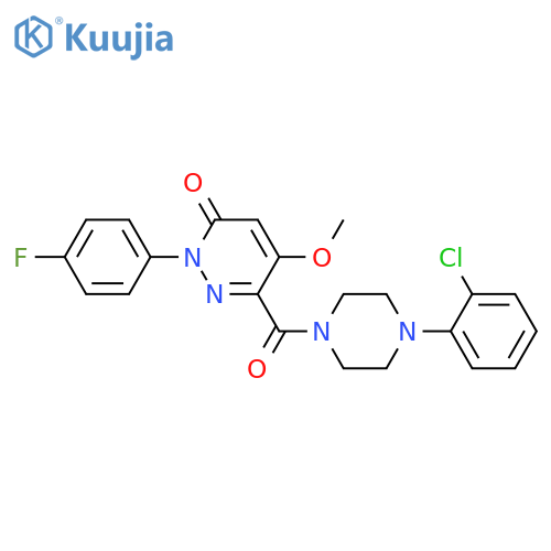 6-4-(2-chlorophenyl)piperazine-1-carbonyl-2-(4-fluorophenyl)-5-methoxy-2,3-dihydropyridazin-3-one structure