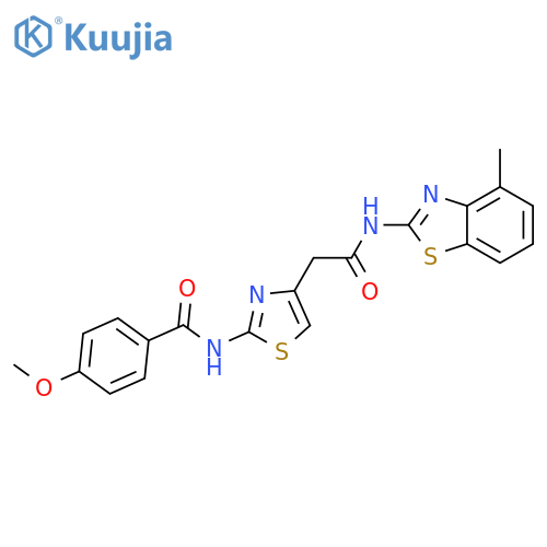4-methoxy-N-(4-{(4-methyl-1,3-benzothiazol-2-yl)carbamoylmethyl}-1,3-thiazol-2-yl)benzamide structure