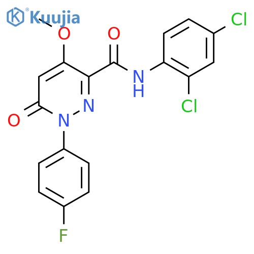 N-(2,4-dichlorophenyl)-1-(4-fluorophenyl)-4-methoxy-6-oxo-1,6-dihydropyridazine-3-carboxamide structure