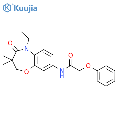 N-(5-ethyl-3,3-dimethyl-4-oxo-2,3,4,5-tetrahydro-1,5-benzoxazepin-8-yl)-2-phenoxyacetamide structure