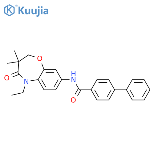 N-(5-ethyl-3,3-dimethyl-4-oxo-2,3,4,5-tetrahydro-1,5-benzoxazepin-8-yl)-1,1'-biphenyl-4-carboxamide structure
