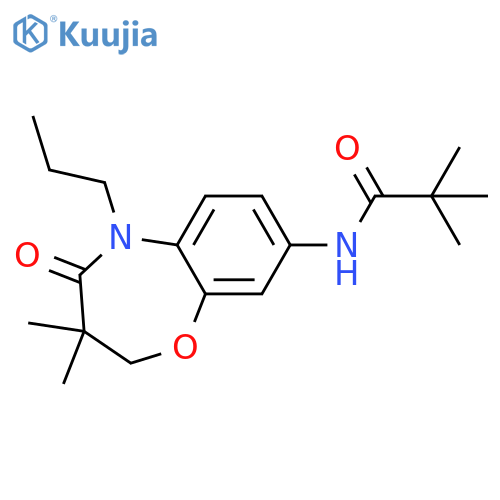 N-(3,3-dimethyl-4-oxo-5-propyl-2,3,4,5-tetrahydro-1,5-benzoxazepin-8-yl)-2,2-dimethylpropanamide structure
