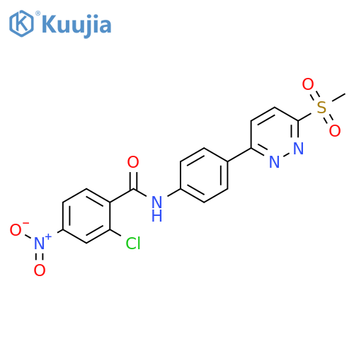 2-chloro-N-4-(6-methanesulfonylpyridazin-3-yl)phenyl-4-nitrobenzamide structure