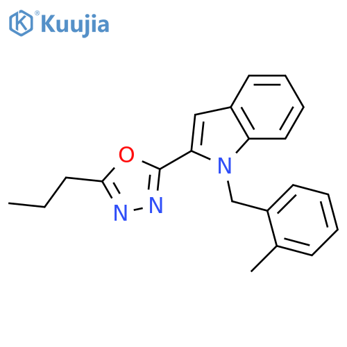 1-(2-methylphenyl)methyl-2-(5-propyl-1,3,4-oxadiazol-2-yl)-1H-indole structure