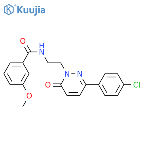 N-{2-3-(4-chlorophenyl)-6-oxo-1,6-dihydropyridazin-1-ylethyl}-3-methoxybenzamide structure