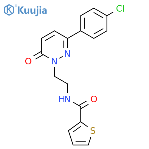 N-{2-3-(4-chlorophenyl)-6-oxo-1,6-dihydropyridazin-1-ylethyl}thiophene-2-carboxamide structure