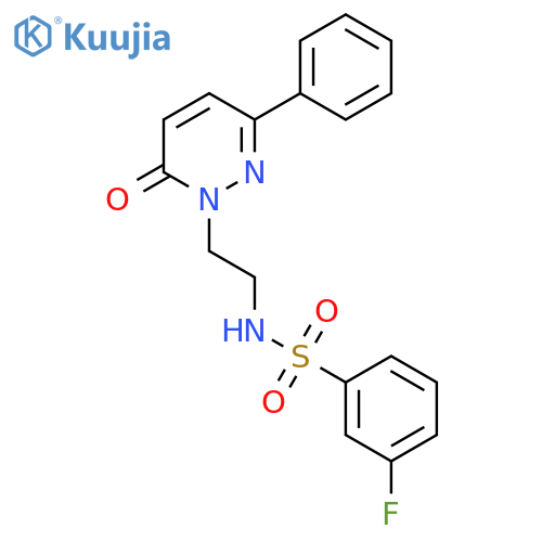 3-fluoro-N-2-(6-oxo-3-phenyl-1,6-dihydropyridazin-1-yl)ethylbenzene-1-sulfonamide structure