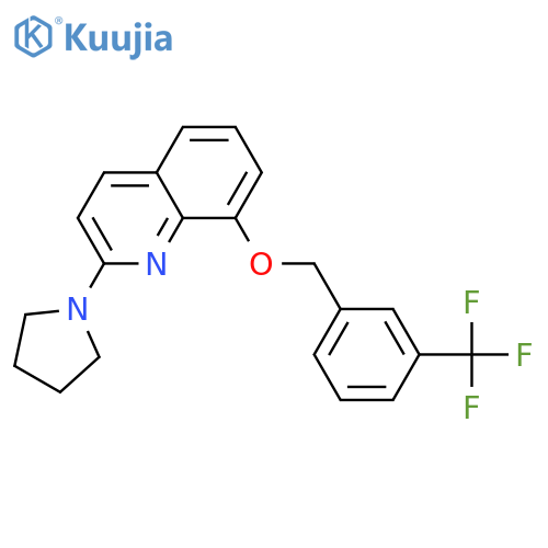2-(pyrrolidin-1-yl)-8-{3-(trifluoromethyl)phenylmethoxy}quinoline structure