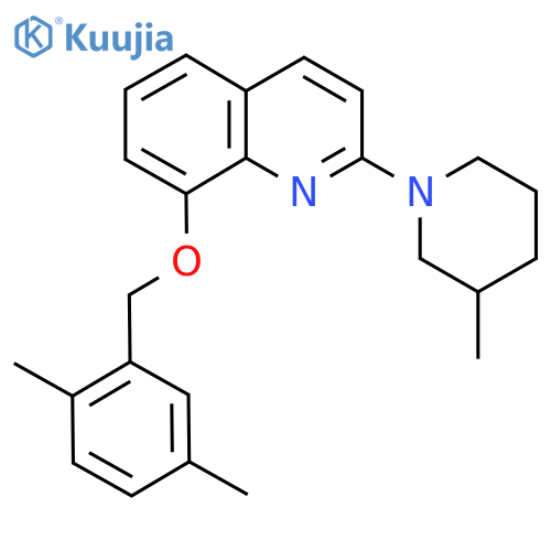 8-(2,5-dimethylphenyl)methoxy-2-(3-methylpiperidin-1-yl)quinoline structure
