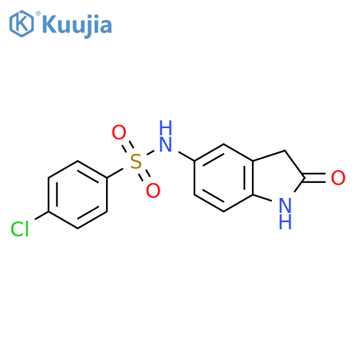 4-chloro-N-(2-oxo-2,3-dihydro-1H-indol-5-yl)benzene-1-sulfonamide structure