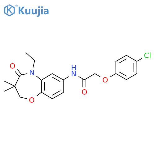 2-(4-chlorophenoxy)-N-(5-ethyl-3,3-dimethyl-4-oxo-2,3,4,5-tetrahydro-1,5-benzoxazepin-7-yl)acetamide structure