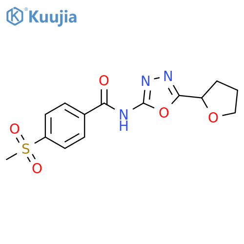 4-methanesulfonyl-N-5-(oxolan-2-yl)-1,3,4-oxadiazol-2-ylbenzamide structure