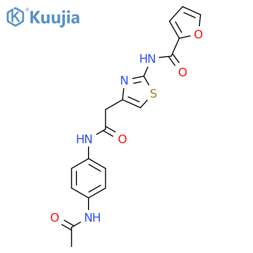 N-(4-{(4-acetamidophenyl)carbamoylmethyl}-1,3-thiazol-2-yl)furan-2-carboxamide structure