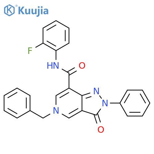 5-benzyl-N-(2-fluorophenyl)-3-oxo-2-phenyl-2H,3H,5H-pyrazolo4,3-cpyridine-7-carboxamide structure