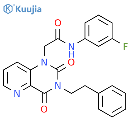 2-2,4-dioxo-3-(2-phenylethyl)-1H,2H,3H,4H-pyrido3,2-dpyrimidin-1-yl-N-(3-fluorophenyl)acetamide structure
