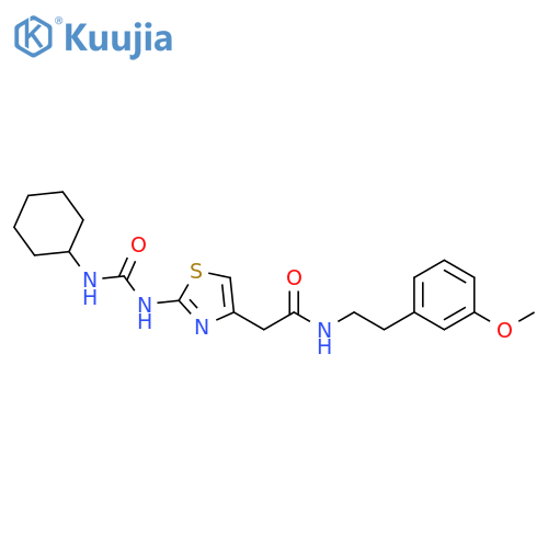 2-{2-(cyclohexylcarbamoyl)amino-1,3-thiazol-4-yl}-N-2-(3-methoxyphenyl)ethylacetamide structure