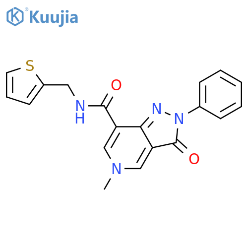 5-methyl-3-oxo-2-phenyl-N-(thiophen-2-yl)methyl-2H,3H,5H-pyrazolo4,3-cpyridine-7-carboxamide structure