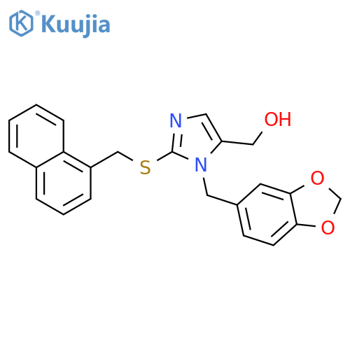 {1-(2H-1,3-benzodioxol-5-yl)methyl-2-{(naphthalen-1-yl)methylsulfanyl}-1H-imidazol-5-yl}methanol structure