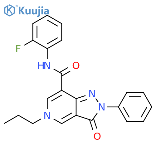 N-(2-fluorophenyl)-3-oxo-2-phenyl-5-propyl-2H,3H,5H-pyrazolo4,3-cpyridine-7-carboxamide structure