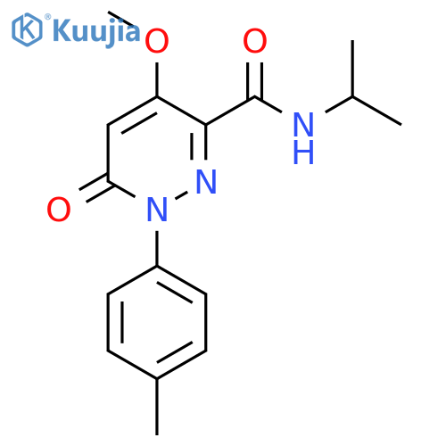 4-methoxy-1-(4-methylphenyl)-6-oxo-N-(propan-2-yl)-1,6-dihydropyridazine-3-carboxamide structure