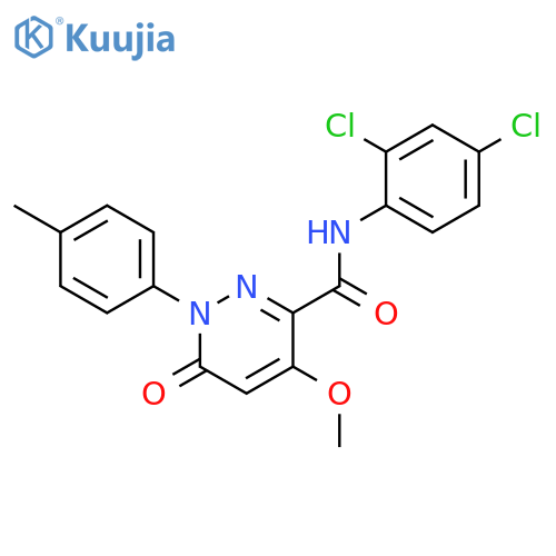 N-(2,4-dichlorophenyl)-4-methoxy-1-(4-methylphenyl)-6-oxo-1,6-dihydropyridazine-3-carboxamide structure