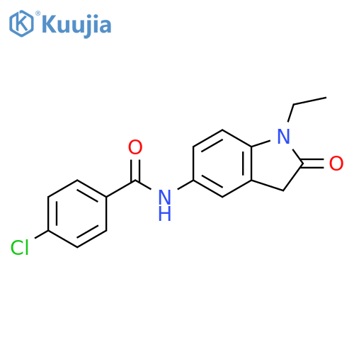 4-chloro-N-(1-ethyl-2-oxo-2,3-dihydro-1H-indol-5-yl)benzamide structure