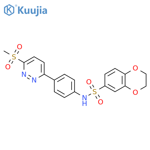 N-4-(6-methanesulfonylpyridazin-3-yl)phenyl-2,3-dihydro-1,4-benzodioxine-6-sulfonamide structure