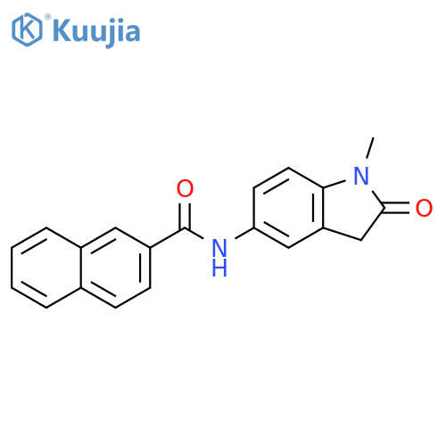 N-(1-methyl-2-oxo-2,3-dihydro-1H-indol-5-yl)naphthalene-2-carboxamide structure