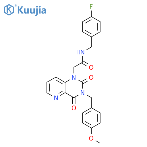 N-(4-fluorophenyl)methyl-2-{3-(4-methoxyphenyl)methyl-2,4-dioxo-1H,2H,3H,4H-pyrido3,2-dpyrimidin-1-yl}acetamide structure