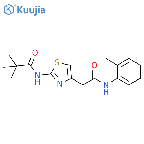 2,2-dimethyl-N-(4-{(2-methylphenyl)carbamoylmethyl}-1,3-thiazol-2-yl)propanamide structure