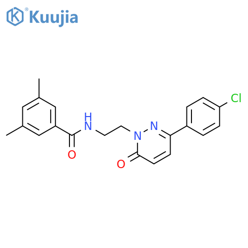 N-{2-3-(4-chlorophenyl)-6-oxo-1,6-dihydropyridazin-1-ylethyl}-3,5-dimethylbenzamide structure