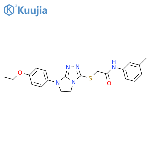 2-{7-(4-ethoxyphenyl)-5H,6H,7H-imidazo2,1-c1,2,4triazol-3-ylsulfanyl}-N-(3-methylphenyl)acetamide structure