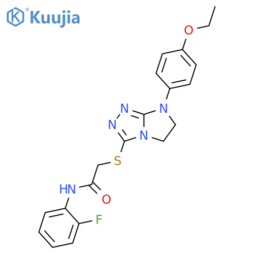 2-{7-(4-ethoxyphenyl)-5H,6H,7H-imidazo2,1-c1,2,4triazol-3-ylsulfanyl}-N-(2-fluorophenyl)acetamide structure
