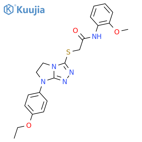 2-{7-(4-ethoxyphenyl)-5H,6H,7H-imidazo2,1-c1,2,4triazol-3-ylsulfanyl}-N-(2-methoxyphenyl)acetamide structure
