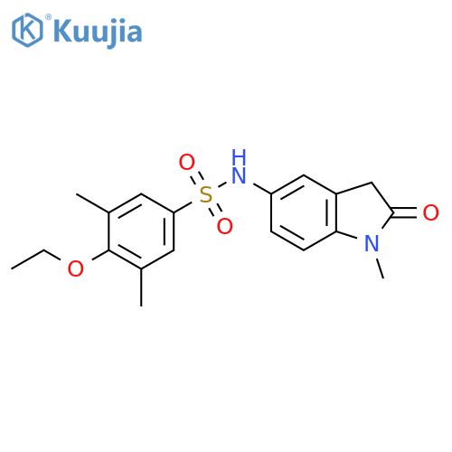 4-ethoxy-3,5-dimethyl-N-(1-methyl-2-oxo-2,3-dihydro-1H-indol-5-yl)benzene-1-sulfonamide structure